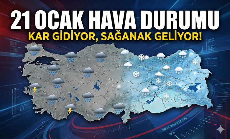 21 Ocak Hava Durumu: Kar Yerini Kuvvetli Sağanak Yağışa Bırakıyor! Bu Hafta Hava Nasıl Olacak?
