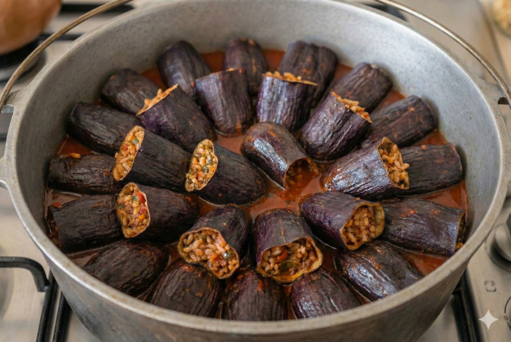 Zeytinyağlı Kuru Patlıcan Dolması